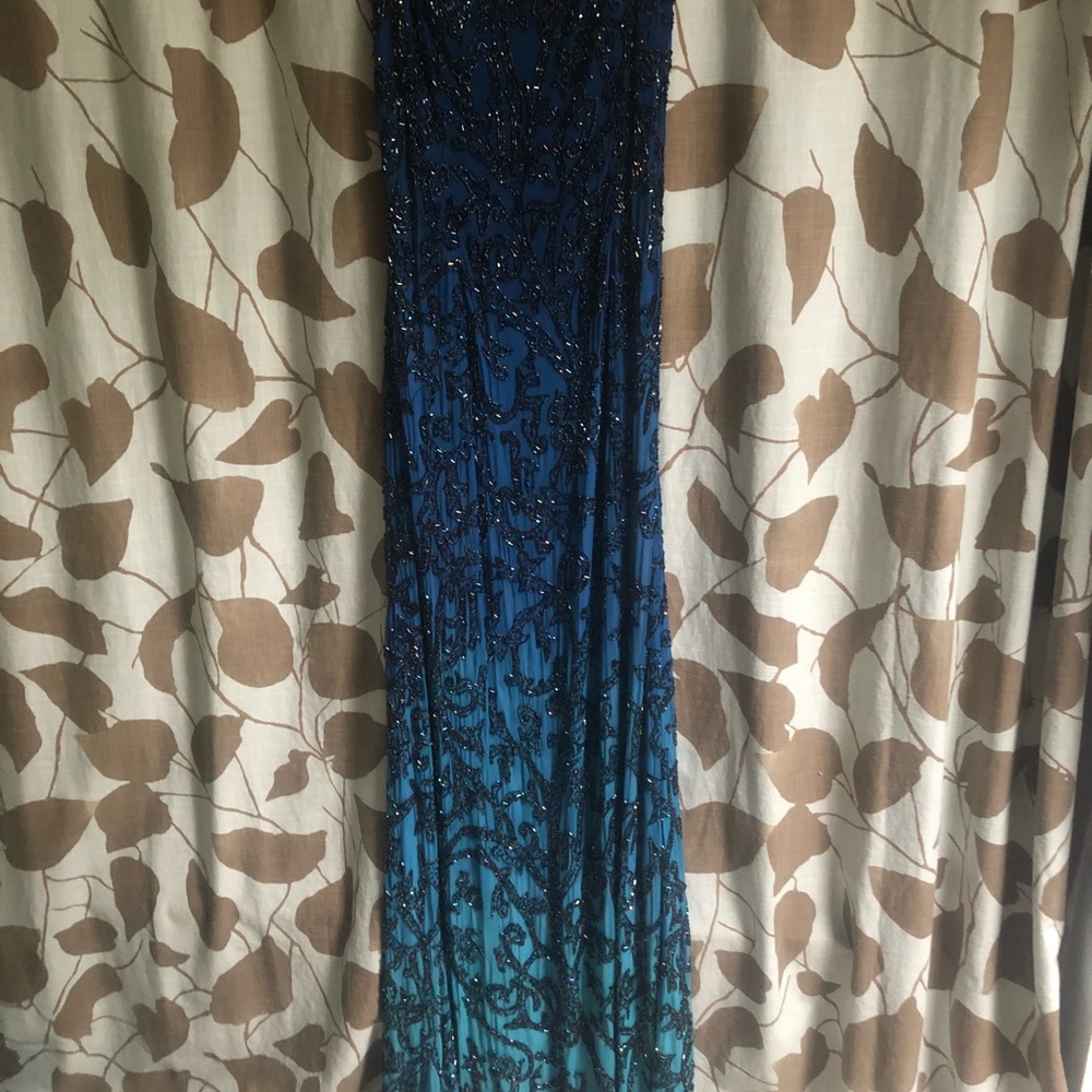 Blue ombré sequined dress